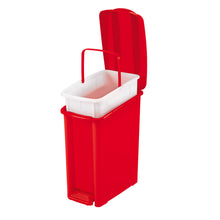 Basurero Pedal Delgado 10 Litros Rojo