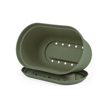 Matera Ovalada Rafia 40 Cm con Plato Verde Musgo