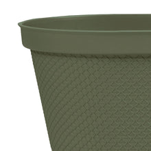 Matera Ovalada Rafia 40 Cm con Plato Verde Musgo