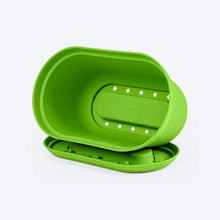 Matera Ovalada Rafia 40 Cm con Plato Verde Lima
