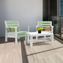 Combo Balcón (2 Sillones + Mesa de Centro) Verde Salvia vm