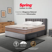 Colchón Spring Elegance Natural King 200X200 Cm  Gratis Almohadas Siliconadas