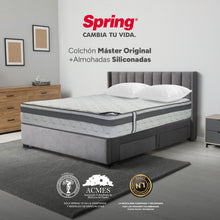 Combo Colchón Spring  Master Original King 200X200 Cm +  Set Almohada Siliconada