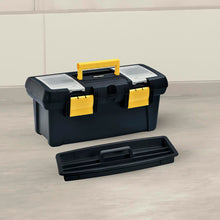Caja Herramientas 18" con Tapa Organizadora Cerradura Plástica Negro