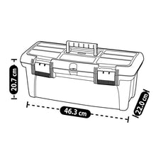 Caja Herramientas 18" con Tapa Organizadora Cerradura Plástica Negro