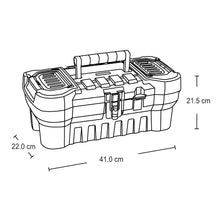 Caja Herramientas 16" Cerradura Metálica Negro