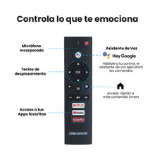 Televisor 55 Pulgadas Android TV Challenger, Color Negro