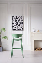 Butaco para Barra Elena, Color Verde Oliva, Diseño Moderno