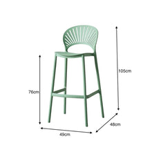 Butaco para Barra Paraiso, Color Verde Olivo, Diseño Moderno X4