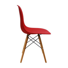 Kit por 6 sillas Eames Patas En Madera para comedor, sala, restaurante - Roja