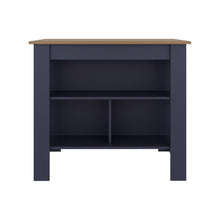 Barra de Cocina Cala, Kronos Azul y Fresno Europeo, con Amplia Superficie En La Mesa