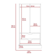 Closet Alma, Café Claro, con dos cajones y diseño moderno