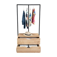 Closet Alma, Café Claro, con dos cajones y diseño moderno