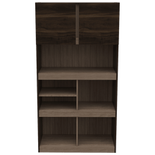 Biblioteca Taira, Nogal y Miel, con Dos Puertas Batientes y Variedad de Entrepaños