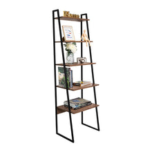 Biblioteca Escalera Sory, Nogal, con Variedad de Espacios Para Libros y Artículos Decorativos