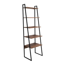 Biblioteca Escalera Sory, Nogal, con Variedad de Espacios Para Libros y Artículos Decorativos