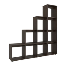 Biblioteca Escalera Ascher, Nogal Europeo, con Variedad de Espacios Para Libros y Artículos Decorativos