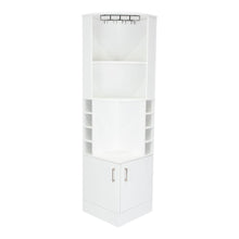 Bar Esquinero Celeste, Blanco Nevado, con Dos Puertas y Espacio Porta Copas ZF