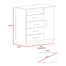 Organizador Barlovento, Bardolino y Blanco, con Cuatro Cajones y una puerta X2