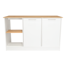 Barra de Cocina Samara, Blanco y Café Claro, con Dos Puertas y Entrepaños ZF