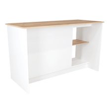 Barra de Cocina Samara, Blanco y Café Claro, con Dos Puertas y Entrepaños ZF