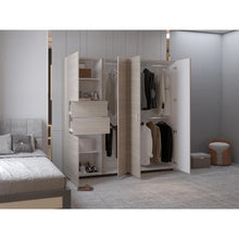 Closet Antalya 200x200, Bardolino y Blanco, con 5 puertas abatibles
