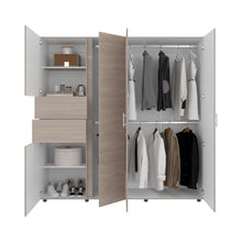 Closet Antalya 200x200, Bardolino y Blanco, con 5 puertas abatibles