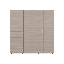 Closet Antalya 200x200, Bardolino y Blanco, con 5 puertas abatibles