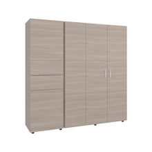Closet Antalya 200x200, Bardolino y Blanco, con 5 puertas abatibles