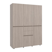Closet Siruela 150, Bardolino y Blanco, con Seis Puertas y Gran Capacidad de Almacenamiento