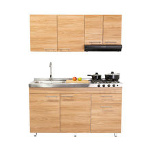 Cocina Integral Ameralto, Fresno Europeo y Blanco, Incluye Mesón Izquierdo