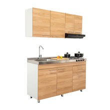 Cocina Integral Ameralto, Fresno Europeo y Blanco, Incluye Mesón Izquierdo