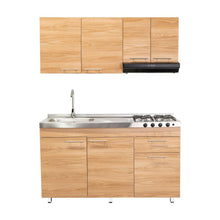 Cocina Integral Ameralto, Fresno Europeo y Blanco, Incluye Mesón Izquierdo