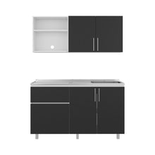 Cocina Integral Ailen, Blanco Duqueza y Wengue, Incluye Mesón Derecho ZF