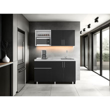 Cocina Integral Ailen, Blanco Duqueza y Wengue, Incluye Mesón Derecho ZF