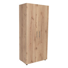 Closet Tera, Café claro y Blanco Vainilla, Dos Puertas Abatibles y Dos Tubos Cromados