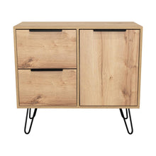 Organizador Doble Marit, Café Claro y Wengue, con patas metalicas
