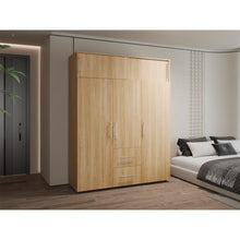 Closet Montano 160, Fresno Europeo y Blanco, con tres puertas