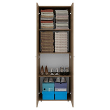 Closet Beico, Fresno Europeo y Blanco Duqueza, con dos Puertas Abatibles y cuatro entrepaños ZF