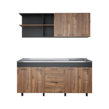 Cocina Integral Belen, Gales y Wengue, Incluye Mesón Derecho ZF