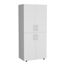 Closet Hancel, Blanco Duqueza, Cuatro Puertas Abatibles y Dos Tubos Cromados ZF