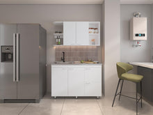 Cocina Integral Giotto 120, Kronos Blanco, Incluye Mesón Izquierdo ZF