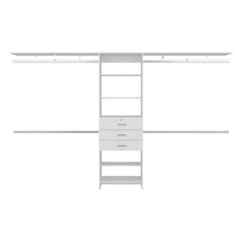 Closet Abierto Leda, Blanco, con cuatro tubos cromados ZF