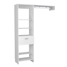 Closet Delhi 150, Blanco Duqueza, con tres entrepaños y un tubo para colgar ropa ZF