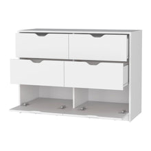 Organizador Brasilia, Blanco Duqueza, con cuatro cajones multiusos deslizables