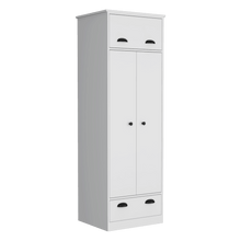 Closet Denis, Blanco Duqueza, con dos puertas batientes y dos cajones ZF