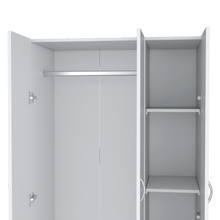 Closet Orbe, Blanco Duqueza, con dos cajones, cuatro entrepaños y tubo cromado ZF