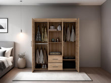 Closet Bariloche Bombay Eco, Fresno Europeo, con Variedad de Entrepaños y Cuatro Puertas Abatibles