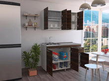 Cocina Integral Ameralto, Blanco y Caoba, Sirve para Mesón Derecho e Izquierdo