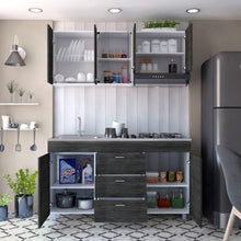 Cocina Integral Laurel, Gris y Blanco, Incluye Mesón Izquierdo